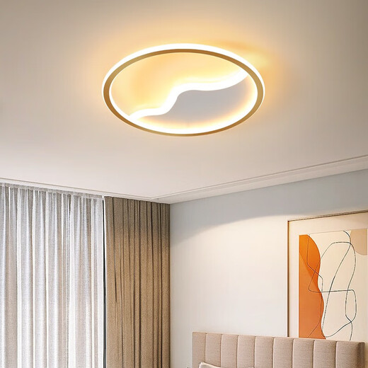 JPHZNB minimalistische Schlafzimmer-Deckenleuchte, moderne minimalistische Arbeitszimmerlampe, neue runde LED-Balkonlampe, maßgeschneidert in Zhongshan, Guangdong, 1 W, 1484 quadratisches Gold, 40 cm, drei Farben