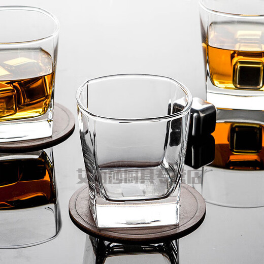 French bow and arrow Lemeiya square wine glass whiskey glass household octagonal glass beer cup drinking cup tea cup single square 200mL