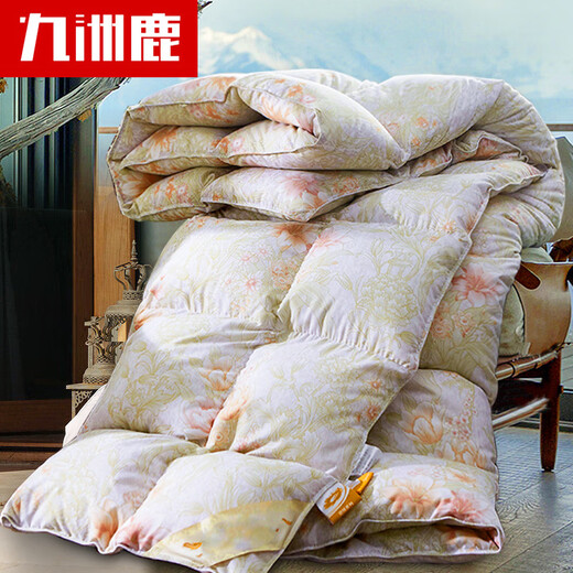 Jiuzhou Deer 100% Feather Autumn and Winter Quilt 6.5 Jin [Jin equals 0.5 kg] 220*240cm Feather quilt glass 200230cm6 Jin [Jin equals 0.5 kg]