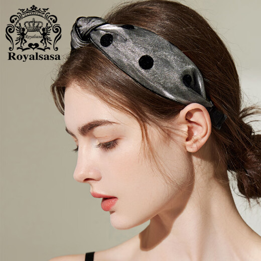 Royalsasa royal salsa headband female polka dot Korean wide-brimmed adult headband fabric hair accessories hairpin hairpin headdress head flower