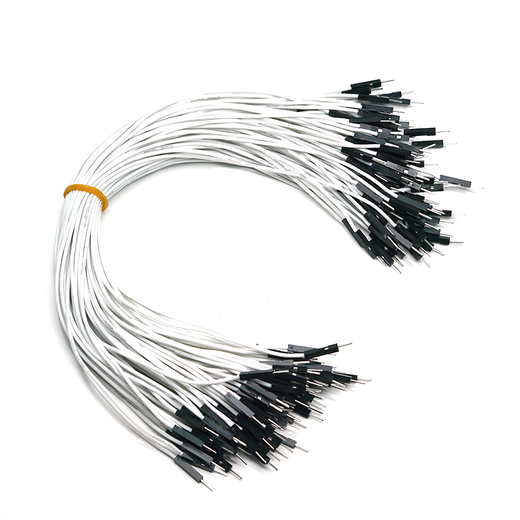 Throwing stones 1P rehearsal DuPont wire 26AWG silicone insulated wire High temperature resistant electronic wire Experimental supplies 100 wires in a bundle 20cm wire length 100 wires/piece White 30cm female to female
