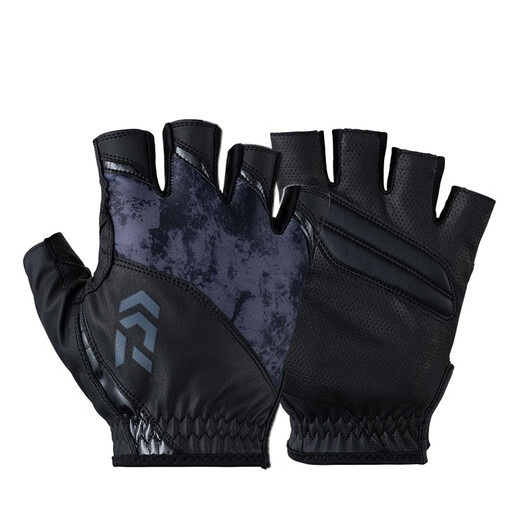 DAIWA 24 spring and summer DG-2424/2424 fingerless quick-drying fishing gloves half-finger cooling gloves with 5 fingers exposed-deep sea black pattern M