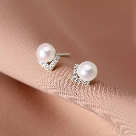 Qi Xiaomi 999 pure silver pearl earrings for women, light luxury and high-end 2024 new bestie earrings niche design temperament earrings one pair