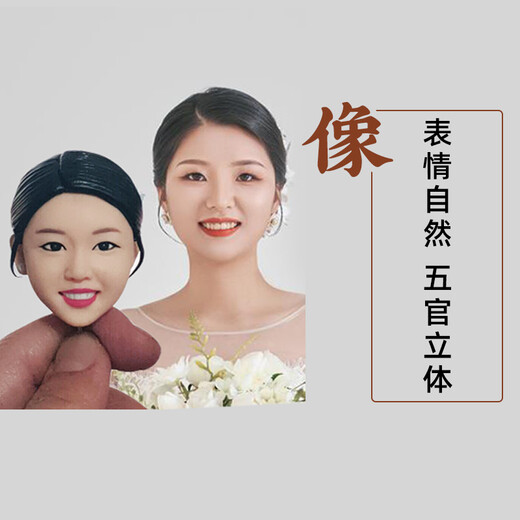 Descendants of Tao Soft Clay Doll AI Photo Customized Clay Figure Real-life Doll 3D Portrait Sculpture Doll Character Hand Figure Wedding Gift Recommended 22cm Single Person Made by a 12-Year-Old Master