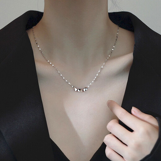 Ginqianhui 999 sterling silver necklace for women 2025 new transfer bean pendant, high-end light luxury birthday gift for girlfriend and wife 999 pure silver transfer bean necklace + seven warehouse delivery / next day delivery rose gift box for wife / with jewelry certificate / Valentine's Day girl gift