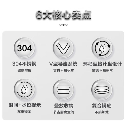 SUPOR 28cm delicious steamer series three-layer stainless steel double bottom 304 all-steel pot body large capacity steamer SZ28E7