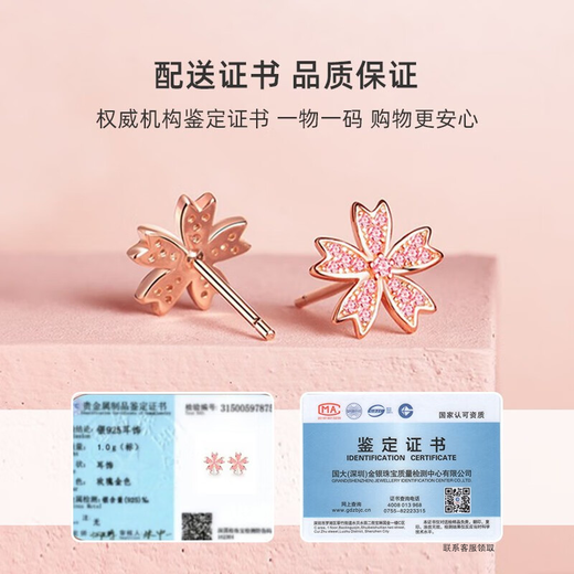 Vana Sakura Earrings Women's Raw Silver Earrings Earrings Birthday Gift for Girlfriend and Wife Sakura Earrings*Rose Gold
