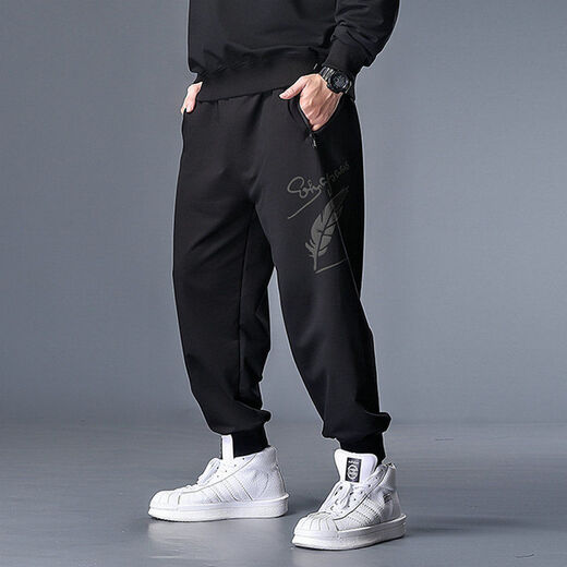 Nan Yuqiu large size casual pants men's plus size loose sports casual pants spring and summer fat men's leggings trendy fat man 200 72152 5XL recommended 220-240Jin Jin equals 0.5 kg