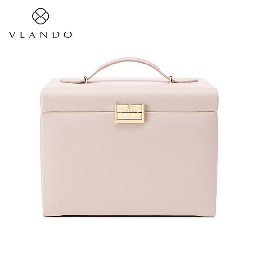 VLANDO jewelry box earrings jewelry necklace bracelet jewelry box storage box large capacity premium birthday gift apricot pink lamb pattern