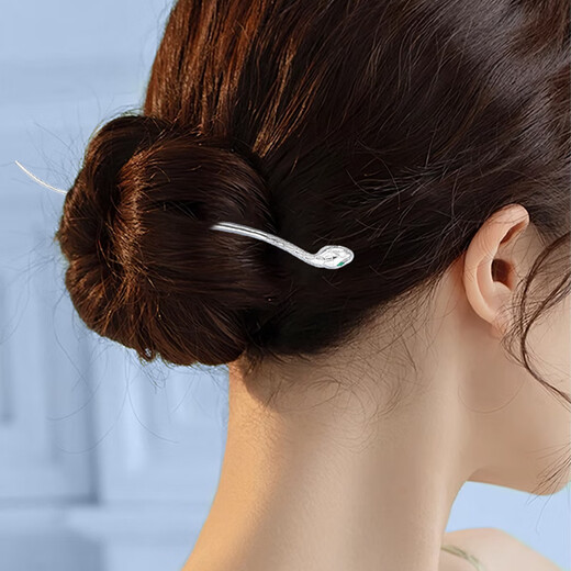 Chinese Gold Spirit Snake Silver Hairpin Ancient Style Hanfu Silver Hairpin Fashion Jewelry Girl Birthday Gift Girlfriend Wife Wedding Anniversary Spirit Snake Hairpin Jingsuda