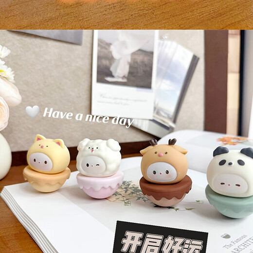 Yunya Cute Pet Tumbler Desktop Ornaments Office Station Cute Decorative Souvenirs Birthday Gifts for Girl Friends Happy 4-piece Set Puppy + Fawn + Panda + Meow