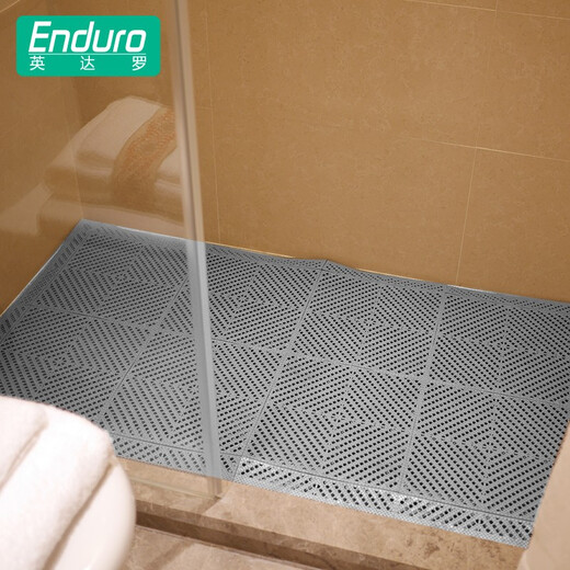 Indaro Indaro Bathroom Non-slip Shower Bath Children's Swimming Pool Cuttable Hollow Hydrophobic Bathroom Toilet Mats Light Gray 9 Pieces 30cm*30cm*9 Pieces Without Edges