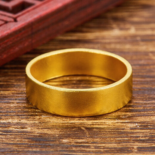 Centenary Fu Brand Ancient Method Solid Ring Gold Ring 999 Pure Gold Solid Ring Couple Ring as a Birthday Gift for Boyfriend, Girlfriend and Wife Ancient Method Right Angle Fixed Ring Ring, About 10g | Circle No. 18# More refunds, less compensation