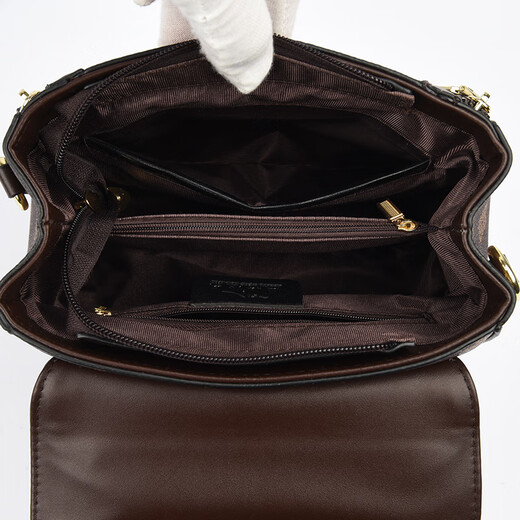 Snow Love Kangaroo Brand Genuine Leather Shoulder Bag Women's 50 for Mom 2025 New Crossbody Bag Gift for Women 30 and 40 Years Old Brown with Brown Gift Box + Gift Bag + Hand Bag Card Bag