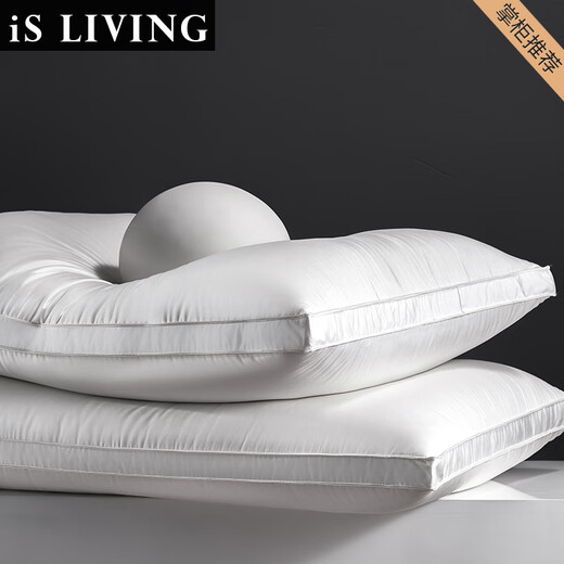 IS LIVING down pillow core imported three-dimensional white goose down pillow five-star hotel pillow space pressure-free sleeping single pillow Tencel style