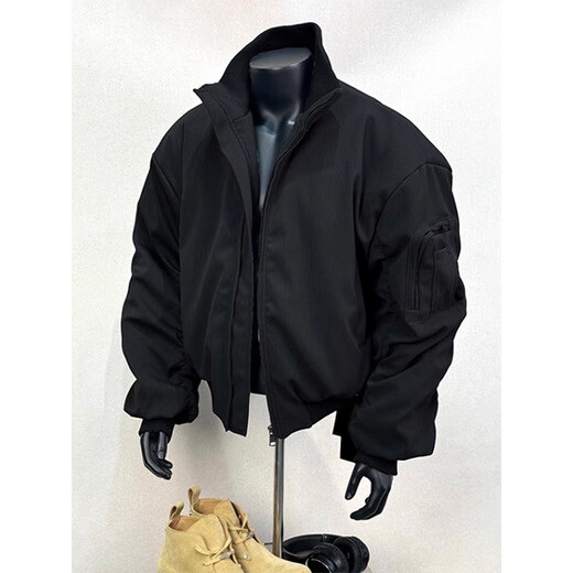 Digada American stand-collar bomber jacket men's baseball uniform men's jacket autumn men's high-quality men's jacket men's WJS-M8210 black high-quality jacket XL