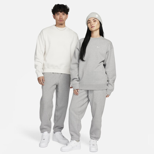 Nike (NIKE) official men's fleece trousers and sweatpants knitted loose casual embroidered personality soft DX1365 063 color dark gray/white XL