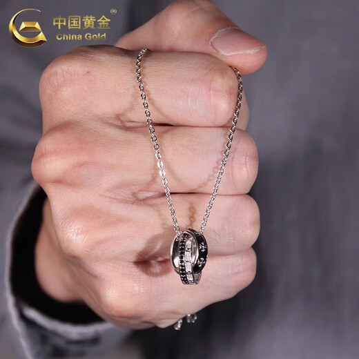 CHINA GOLD Knight's Ring Necklace Sterling Silver Men's Trendy Design New Valentine's Day Birthday Gift for Boyfriend and Husband Select Knight's Ring Necklace-s925 Brand Gift Box