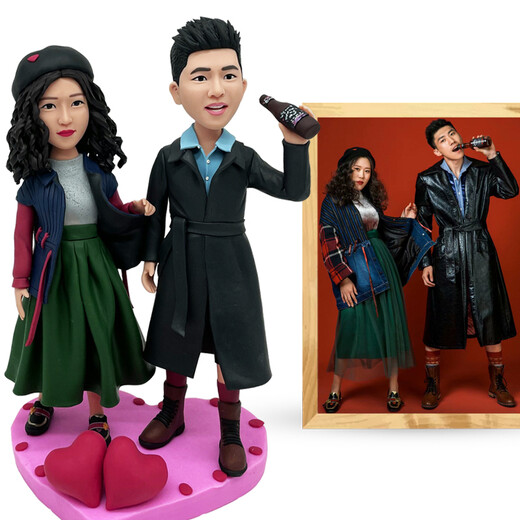 Descendants of Tao Soft Clay Doll AI Photo Customized Clay Figure Real-life Doll 3D Portrait Sculpture Doll Character Hand Figure Wedding Gift Recommended 22cm Single Person Made by a 12-Year-Old Master
