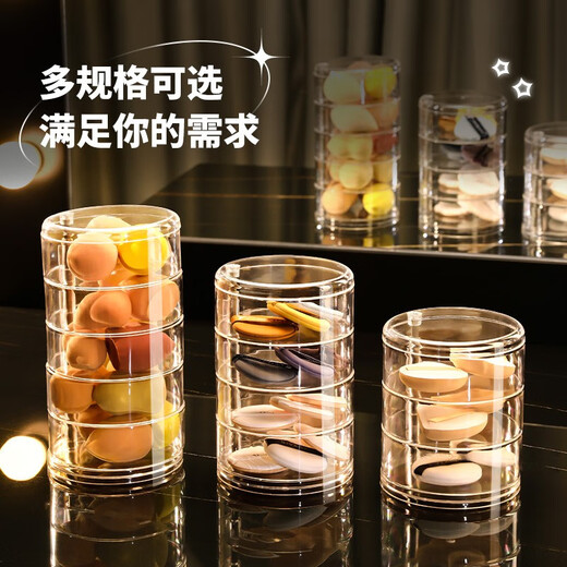 KAMAN powder puff storage box dust-proof multi-layer rotating cosmetic air cushion box makeup remover cotton transparent makeup egg storage shelf simple transparent color 360 free rotation 3 layers
