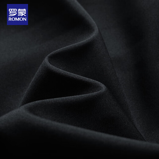 ROMON Jacket Men's Jacket Winter Trendy Youth Business Casual Top Hooded Men's MK55 Black Velvet XL