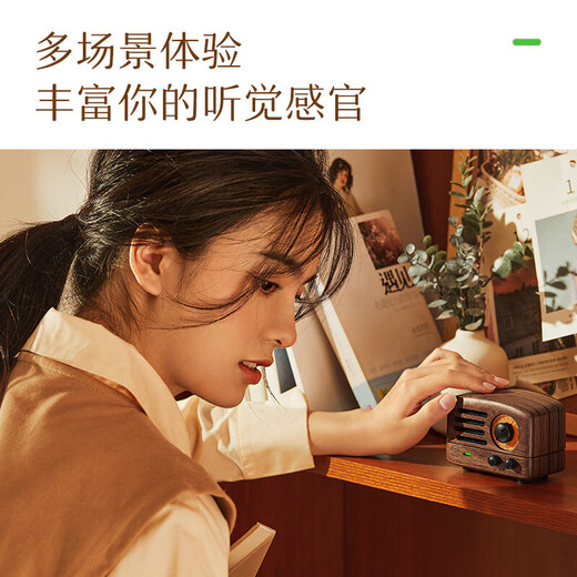 Elvis Presley Radio Elvis Presley Audio Little Prince Wireless Portable Bluetooth Speaker Desktop Log Wood Retro Mini Speaker Walnut 2026 Valentine's Day Gift First Choice for Gifts