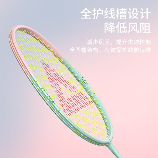 匹克 羽毛球拍单拍碳复合耐打成人学生套装训练比赛拍桃花 灰白