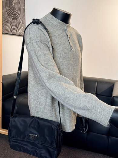 Idea Fan Leijun gray sweater large size Henry collar sweater men's lazy style inner base sweater jacket black black M recommended 95-115Jin Jin is equal to 0.5 kg