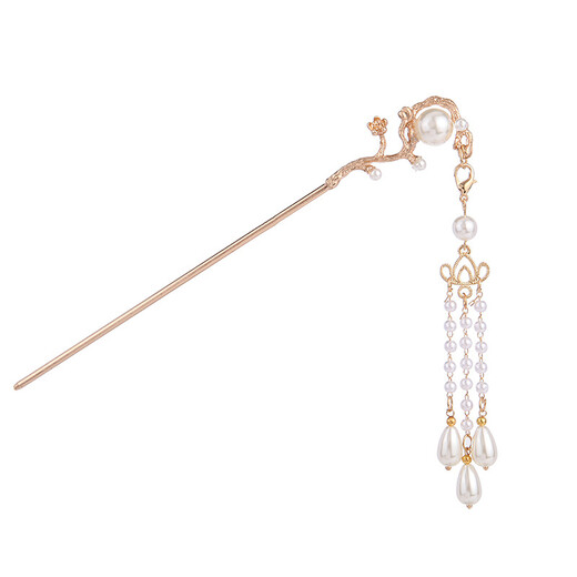 Ancient costume hairpins, step rocking hairpins, women's ancient style tassels, daily retro matching cheongsam, updos, Hanfu hair accessories, gold