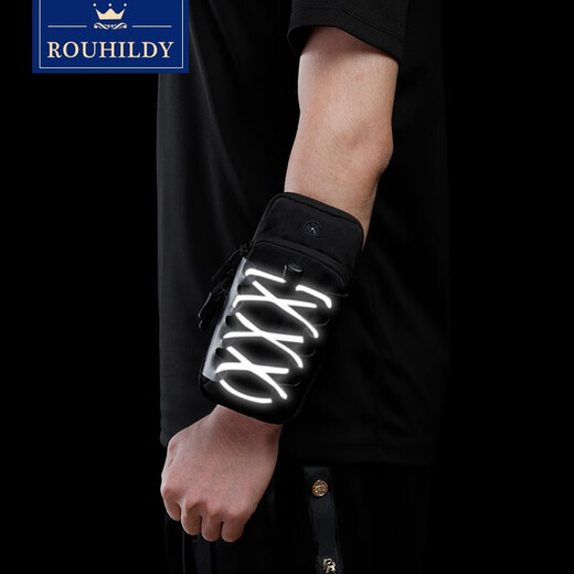 ROUHILDY running mobile phone arm bag outdoor mobile phone bag men's and women's universal sports mobile phone arm bag wrist bag waterproof mobile phone bag light blue