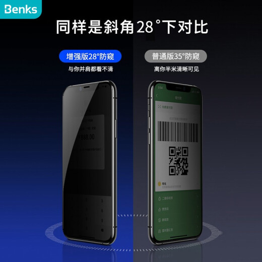 Benks [Guaranteed compensation for damaged stickers] Apple 11/XR tempered film iPhone11 full screen covering anti-peep phone film, scratch-resistant, wear-resistant, anti-fingerprint phone film, anti-peeping film
