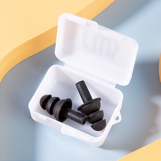 Shimeijia SMJ swimming nose clip earplugs professional anti-choking swimming accessories silicone waterproof earplugs anti-falling with storage box black earplugs