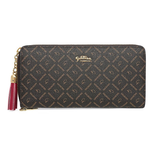 Goldlion Women's Wallet Women's Retro Print Zipper Clutch Gift Box Birthday Gift