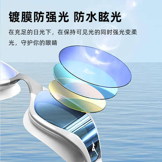 Mizuno (MIZUNO) swimming goggles for women adult large-frame swimming goggles myopia swimming cap set waterproof and anti-fog swimming equipment B050 ink white