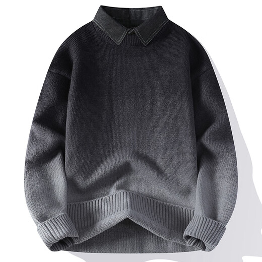 酷定律秋冬季休闲毛衣男士毛线衣加厚保暖针织衫内搭打底衫男装毛衫 9756红色 4XL