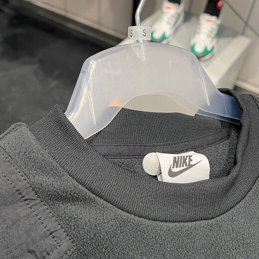 NIKE Sweatshirt Herren Herbstjacke Polarfleece Warm Sportbekleidung Mode Rundhals Lässiger Pullover DD4855-010 Schwarz L