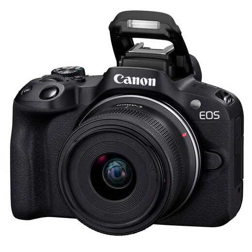 Canon only replaces but does not repair R50 mirrorless camera. Entry-level half-frame vlog4k video. Compact and portable. 18-45 set. Black comes with 1-year extended warranty.
