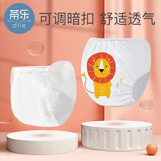 Tile Baby Diaper Pants Potty Training Pants Waterproof, Breathable and Washable Newborn Baby Diaper Pocket Spring and Autumn Magic Snap Style-Hello Duck (Single Pack) L (18-24Jin Jin equals 0.5kg/9-15 months)