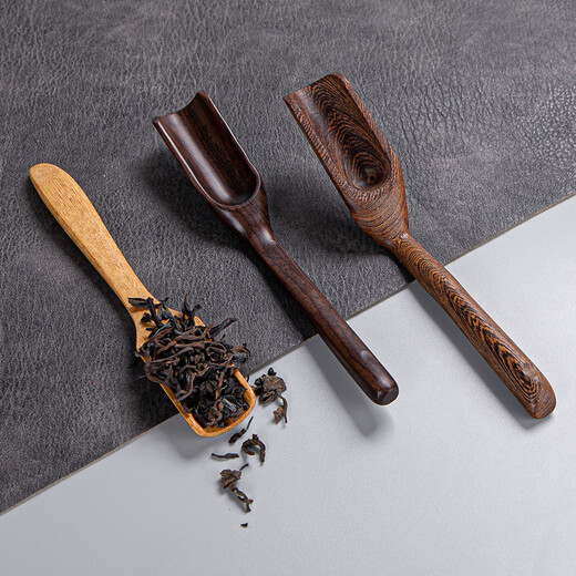 Tea spoon, tea shovel, single wooden tea set, tea spoon, spoon tool, shovel, small tea spoon, tea spoon, tea spoon (wooden) + tea spoon (chicken wing wood)