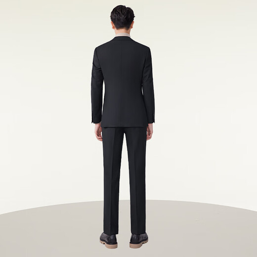Hongdou shopping mall same style suit men's business casual wool modal slim flat lapel suit jacket for men S1 black suit M 170/92A