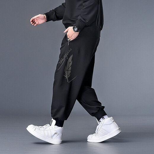 Nan Yuqiu large size casual pants men's plus size loose sports casual pants spring and summer fat men's leggings trendy fat man 200 72152 5XL recommended 220-240Jin Jin equals 0.5 kg