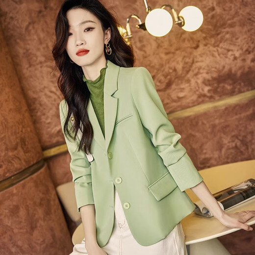 普妮姿咖色小西装外套女春秋2025新款休闲高级感小个子修身短款气质西服 689#咖啡色三粒扣西装 2XL