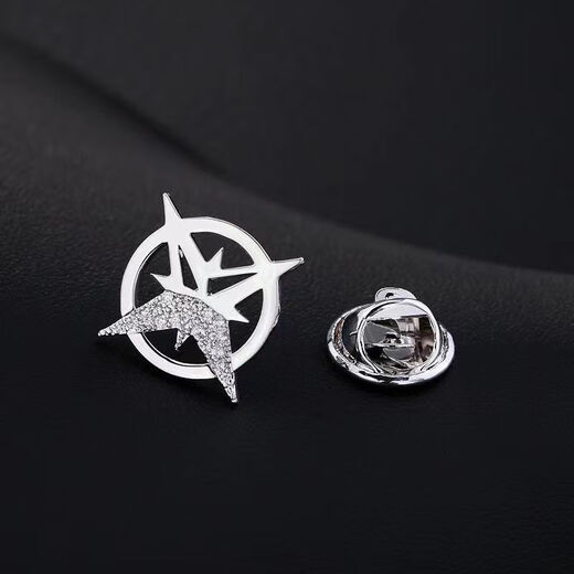 The six-pointed star at the end of the world, men's brooch-like suit corsage, coat collar pin, personalized simple suit, exquisite decoration, collection, priority delivery, cross star silver