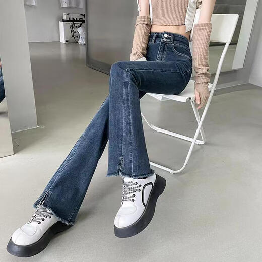 Ran Yilans gleiches Stil wie Delobins leicht würzige und leicht Hustenbodenhosen für die ausgestellten Hosen von Frauen im Frühling und Herbst 2023 9898-Black-Sammlung Priorität Sendung 26 Vorschläge 80-90jin [Jin gleich 0,5 kg]