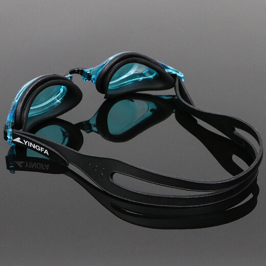 YINGFA myopia swimming goggles for women, waterproof, anti-fog, high-definition swimming goggles for men, adults and children, large-frame professional swimming goggles with prescription, Mars green, left and right 300 degrees