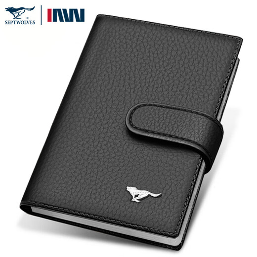 Держатель для карт Septwolves, мужской прозрачный держатель для банковских карт из воловьей кожи, держатель для визитных карточек, женский держатель для карт с несколькими слотами для карт, сумка для хранения документов большой емкости, черная
