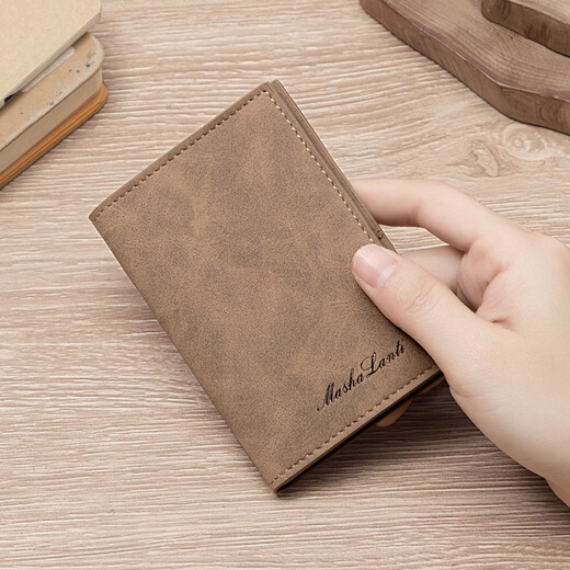 MashaLanti men's card holder, ID bag, multiple card slots, bank card, driver's license storage bag, birthday gift for boyfriend and husband, brown