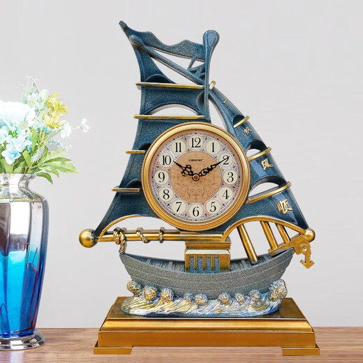Lisheng high-end atmospheric American retro table clock living room European light luxury home clock table pendulum clock desk clock sitting clock ornaments 983-81
