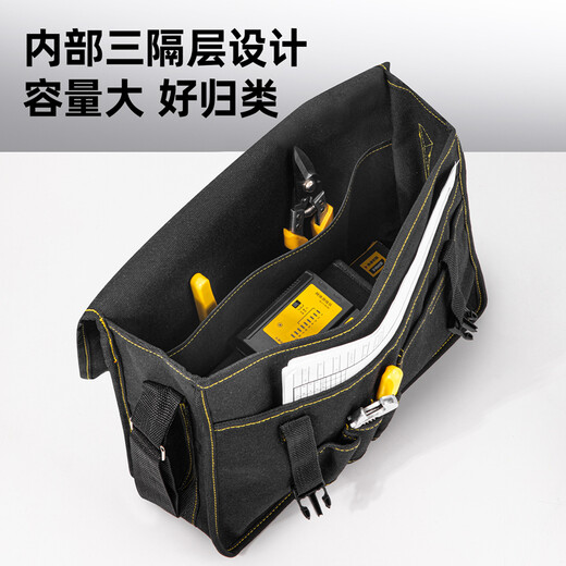 Deli encrypted Oxford cloth tool bag canvas storage bag handbag large space repair tool bag electrician bag