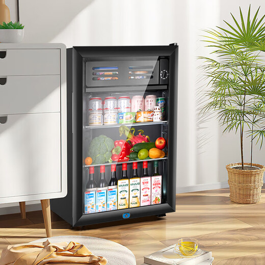 Xinfei (Frestec) Ice Bar Refrigerator Fresh Cabinet European Constant Temperature Red Wine Cabinet Hotel Home Living Room Refrigerator Mini Small Single Door Office Fresh Display Display Sample Tea Beverage Cabinet 148 Liter Black Liner Refrigeration + Micro Freezing + With Light + Lock
